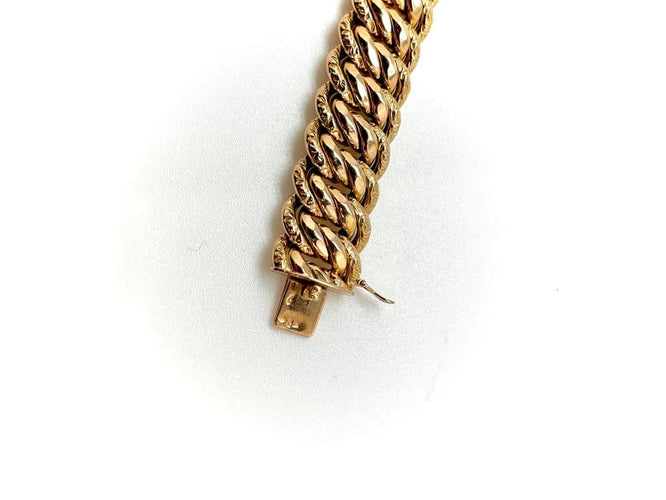 Gourmette maille américaine en or jaune 18k 58 Facettes M9087