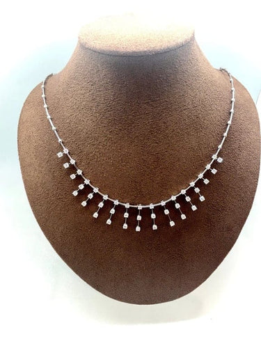 Collier Collier draperie en or blanc 18k et diamants 58 Facettes M9012