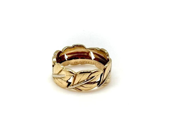 Bague 56 Buccellati - Bague motif feuilles de chêne en or jaune et or blanc 58 Facettes M9292