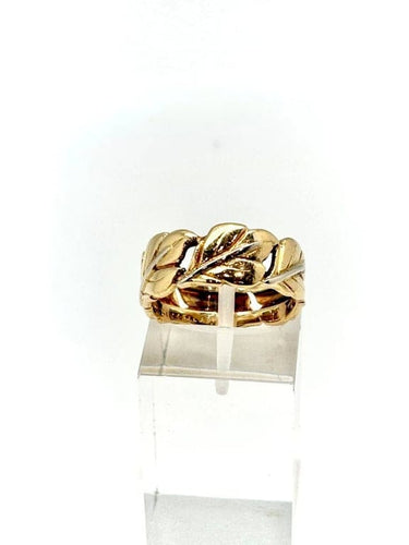 Bague 56 Buccellati - Bague motif feuilles de chêne en or jaune et or blanc 58 Facettes M9292