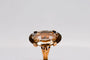 Bague 50 Bague en or jaune 18 carats avec quartz fumé taille navette 58 Facettes