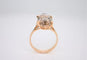 Bague 50 Bague en or jaune 18 carats avec quartz fumé taille navette 58 Facettes