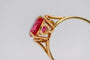 Bague 53 Bague solitaire en or 18 carats avec rubellite 58 Facettes