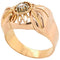 Bague 55.5 Bague rétro quartz blanc en or rose 18 carats 58 Facettes