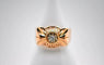 Bague 55.5 Bague rétro quartz blanc en or rose 18 carats 58 Facettes
