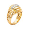 Bague 54 Bague dôme Art déco en or jaune 18 carats et diamants 58 Facettes