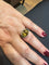 Bague 53.5 Bague cocktail en or rose avec citrine, saphirs verts et diamants 58 Facettes