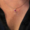 Collier Pendentif sur chaîne en or jaune 18 carats rubis et diamants 58 Facettes 351135