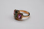 Bague 53.5 Bague cocktail en or rose 18 carats, saphir vert, saphirs roses et diamants 58 Facettes