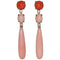 Boucles d'oreilles Boucles d'oreilles corail et diamants en or jaune 18 carats 58 Facettes 380123