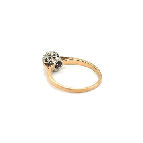 Bague 53 Bague rétro en or jaune 18 carats et diamant 58 Facettes