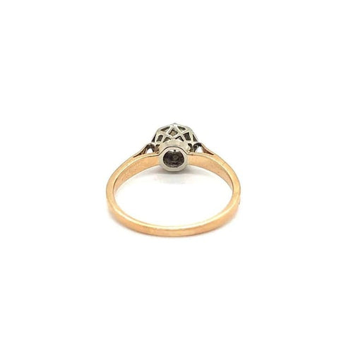 Bague 53 Bague rétro en or jaune 18 carats et diamant 58 Facettes