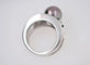Bague 54 Bague cocktail en or blanc 18 carats avec perle de Tahiti et diamants 58 Facettes