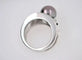 Bague 54 Bague cocktail en or blanc 18 carats avec perle de Tahiti et diamants 58 Facettes