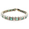 Bracelet Bracelet Art déco en or blanc, diamants et émeraudes 58 Facettes