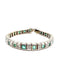Bracelet Bracelet Art déco en or blanc, diamants et émeraudes 58 Facettes