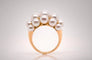 Bague 55 Bague cocktail en or 18 carats avec perles et diamants 58 Facettes