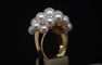 Bague 55 Bague cocktail en or 18 carats avec perles et diamants 58 Facettes