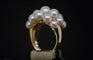 Bague 55 Bague cocktail en or 18 carats avec perles et diamants 58 Facettes