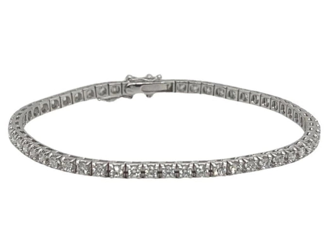 Bracelet Bracelet tennis en or blanc 18 carats et diamants 58 Facettes