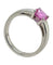 Bague 54 Bague en or blanc 18 carats avec saphir rose 58 Facettes