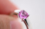 Bague 54 Bague en or blanc 18 carats avec saphir rose 58 Facettes