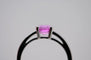Bague 54 Bague en or blanc 18 carats avec saphir rose 58 Facettes