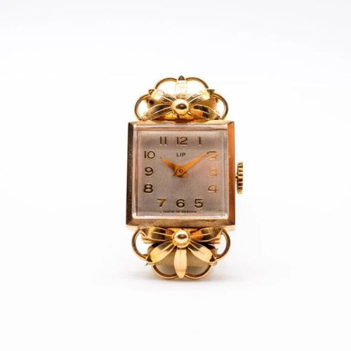 Montre Lip - Montre femme en or 18 carats, boîtier carré 19 mm 58 Facettes