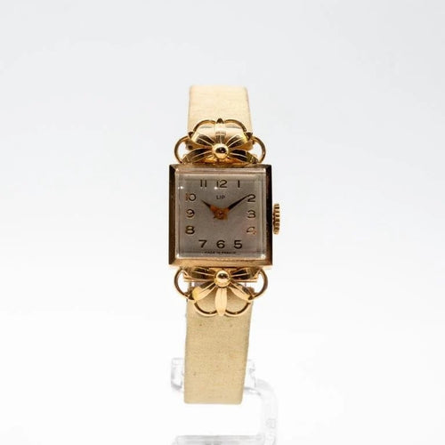 Montre Lip - Montre femme en or 18 carats, boîtier carré 19 mm 58 Facettes