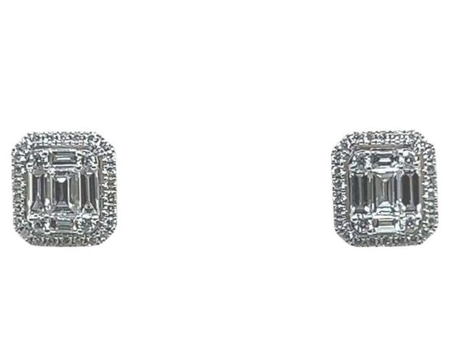 Boucles d'oreilles Boucles d'oreilles en or blanc 18 carats avec 70 diamants 58 Facettes