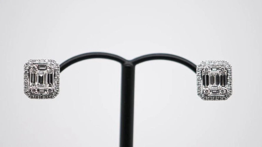 Boucles d'oreilles Boucles d'oreilles en or blanc 18 carats avec 70 diamants 58 Facettes