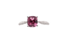 Bague 54 Bague en or blanc 18 carats avec diamants et saphir rose 58 Facettes
