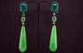 Boucles d'oreilles Boucles d'oreilles en agate verte et jade en or blanc 18 carats 58 Facettes