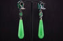 Boucles d'oreilles Boucles d'oreilles en agate verte et jade en or blanc 18 carats 58 Facettes