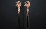 Boucles d'oreilles Boucles d’oreilles en or rose 18 carats avec diamants, quartz fumé et agate noire 58 Facettes