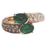Bague 54 Bague Duo émeraudes et diamants en or rose 18 carats 58 Facettes