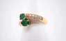 Bague 54 Bague Duo émeraudes et diamants en or rose 18 carats 58 Facettes