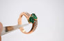 Bague 54 Bague Duo émeraudes et diamants en or rose 18 carats 58 Facettes