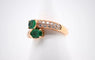 Bague 54 Bague Duo émeraudes et diamants en or rose 18 carats 58 Facettes