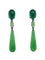 Boucles d'oreilles Boucles d'oreilles en or blanc 18 carats, émeraudes, jade et agate verte 58 Facettes