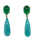 Boucles d'oreilles Boucles d’oreilles agate verte et amazonite en or 18 carats avec diamants 58 Facettes