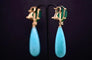 Boucles d'oreilles Boucles d’oreilles agate verte et amazonite en or 18 carats avec diamants 58 Facettes