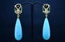 Boucles d'oreilles Boucles d’oreilles agate verte et amazonite en or 18 carats avec diamants 58 Facettes