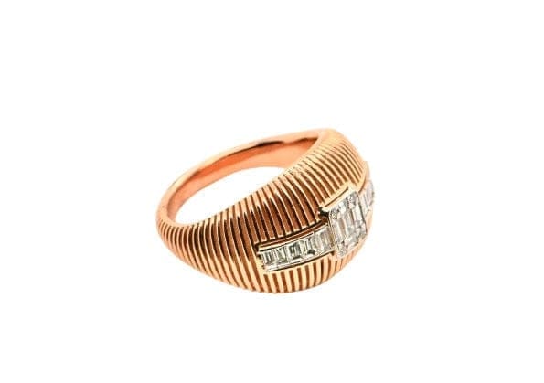 Bague 54 Bague en or rose 750 avec diamants 58 Facettes