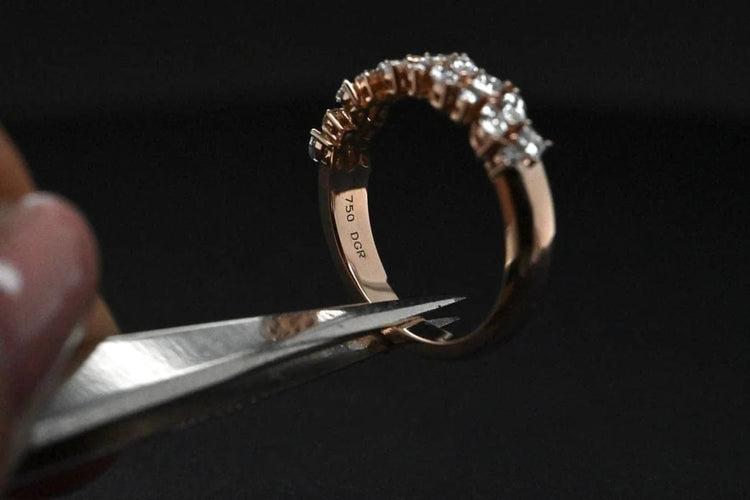 Bague 54 Alliance - Bague demi-tour en or rose 18 carats et diamants 58 Facettes