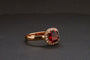 Bague 54 Bague en or rose 18 carats avec rhodolite et diamants 58 Facettes