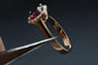 Bague 54 Bague en or rose 18 carats avec rhodolite et diamants 58 Facettes