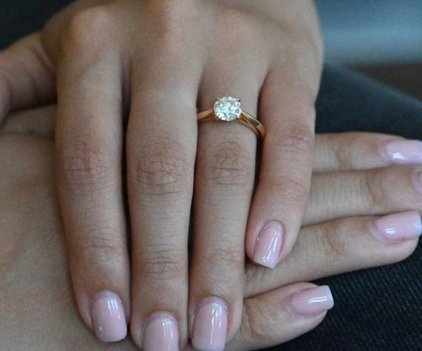 Bague 53 Solitaire - Bague en or rose 750 et diamant 1,20 ct 58 Facettes
