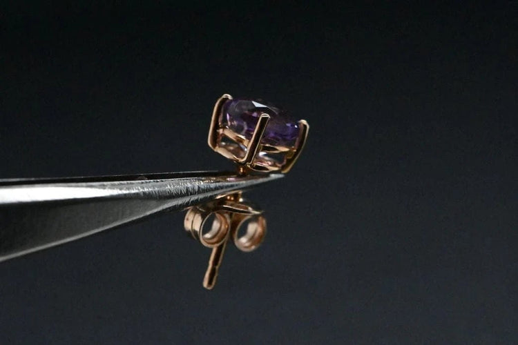 Boucles d'oreilles Boucles d'oreilles améthystes en or rose 58 Facettes