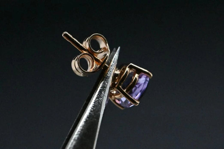 Boucles d'oreilles Boucles d'oreilles améthystes en or rose 58 Facettes
